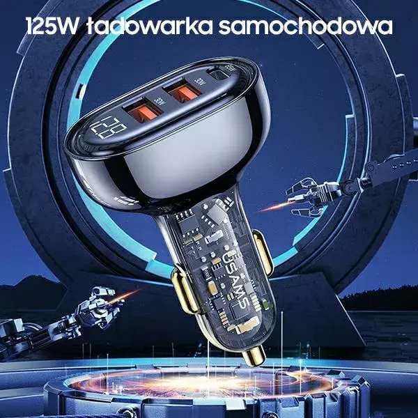 Lādētājs usams US-CC158 — 2× USB-A + 1× USB-C Photo 2