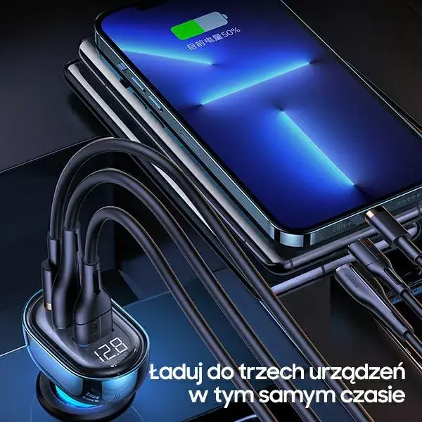 Lādētājs usams US-CC158 — 2× USB-A + 1× USB-C Photo 7
