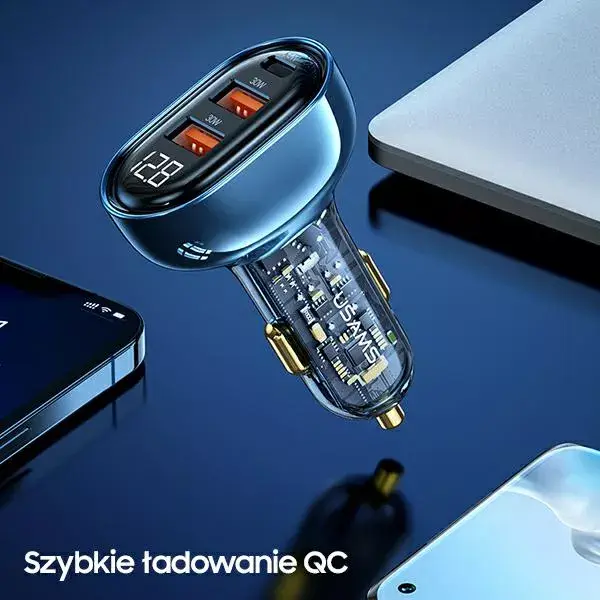 Lādētājs usams US-CC158 — 2× USB-A + 1× USB-C Photo 8