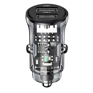 usams автомобильное зарядное устройство CC162 3A, 2x USB‑A Fast Charge, чёрный
