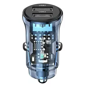 usams автомобильное зарядное C31 (CC162) 3A суммарно, 2× USB-A, синий