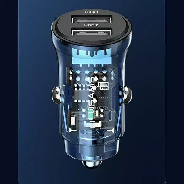 usams C31 auto lādētājs CC162 — 2x USB-A, 3A Photo 10