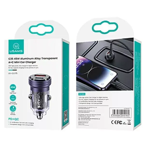 usams CC175 45W USB + USB‑C barošanas adapteris Photo 12