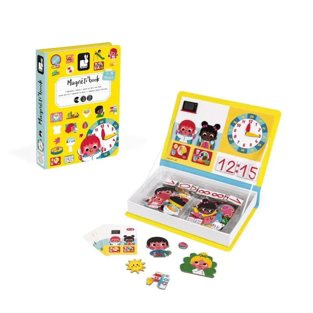 Learning Toy Janod Learn To Tell The Time Magnéti'book Photo 2
