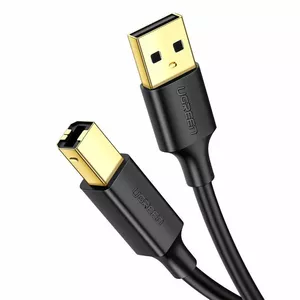 USB 2.0 A-B printeru kabelis UGREEN US135, ar zelta pārklājumu, 1,5 m (melns)