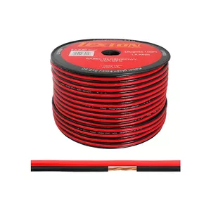 Skaļruņa kabelis Lexton 2×2,50 mm² CCA, melns/sarkans - LXK620