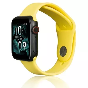 Beline silikona siksniņa Apple Watch 42mm, 44mm, 45mm, 49mm, dzeltena