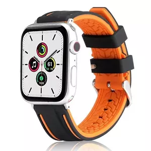 Ремешок Beline для Apple Watch 42/44/45/49 мм — силиконовый, оранжево‑черный
