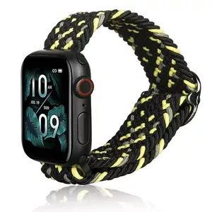 Beline Textile siksniņa Apple Watch 38/40/41mm melna un laima krāsā