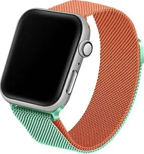 Beline siksniņa Apple Watch 38/40/41 mm — silikona divtoņu zaļš/oranžs