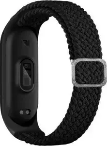 Beline tekstila siksniņa Mi Band 3/4 — melna