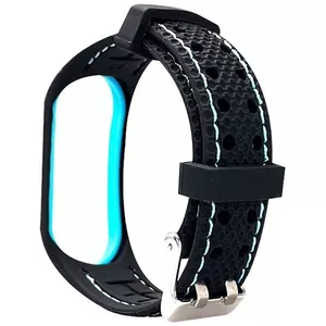 Beline replacement sport band for Mi Band 3/4 — black and blue, silicone fitness strap