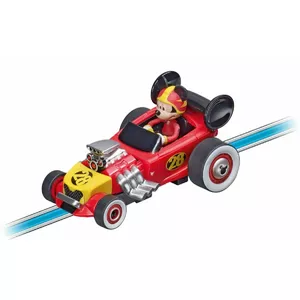 Elektrisko slota trasu komplekts CARRERA First Mickeys Hot Doggin Hot Rod — bērnu sacīkšu trase