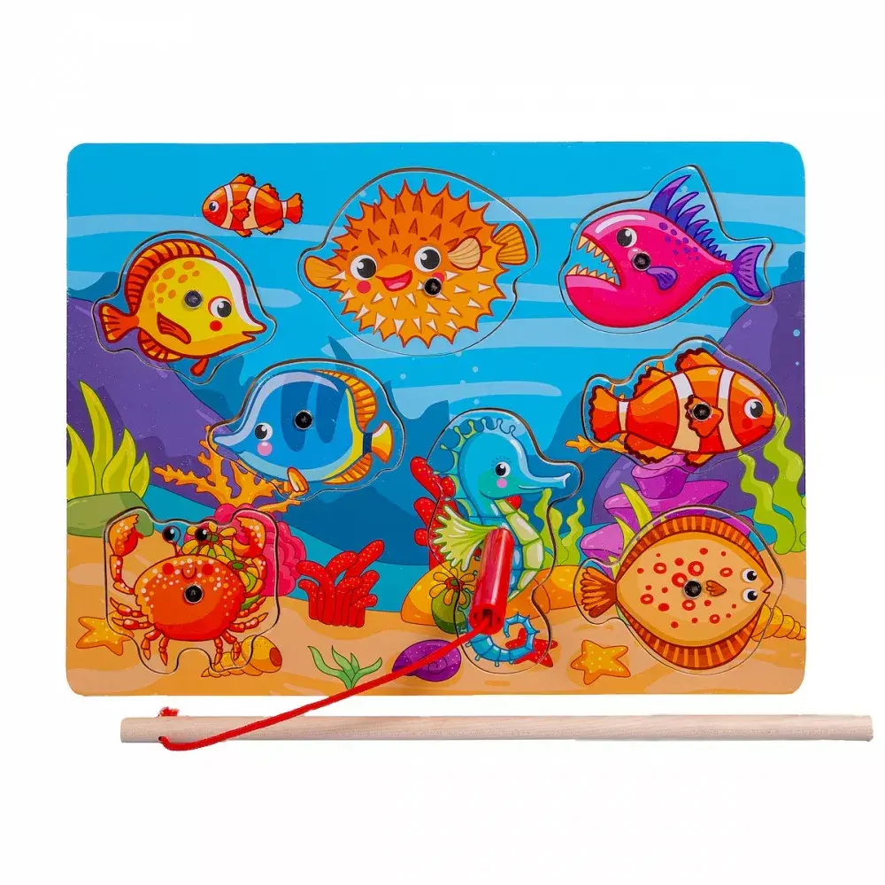 Wooden magnetic fishing puzzle Smily SPW83609 Photo 2