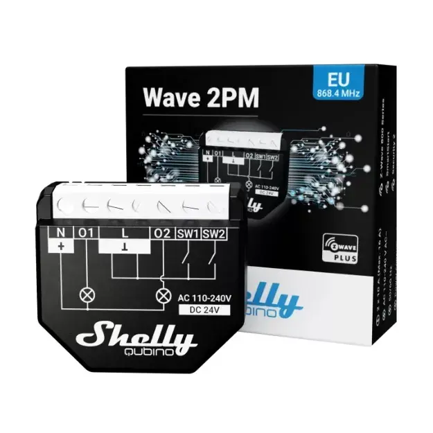 Shelly WAVE 2PM smart switch — 16 A, 110–240 V Photo 3