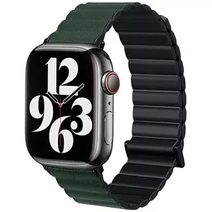 Ремешок Beline магнитный для Apple Watch 42/44/45/49 мм — чёрный/зелёный