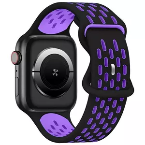 Beline sporta silikona siksniņa Apple Watch 38/40/41 mm — melna un violetā