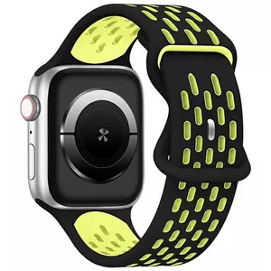 Beline sporta silikona siksna Apple Watch 38/40/41 mm — melna un dzeltena