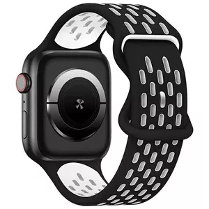 Ремешок Beline спортивный силиконовый для Apple Watch 42/44/45/49 мм — черно‑белый