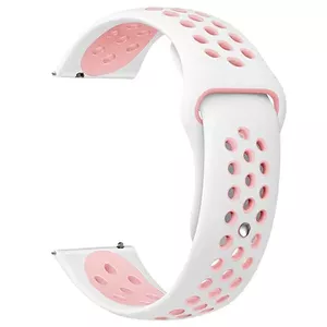 Ремешок Beline 20 мм Sport Silicone бело-розовый для совместимых смарт-часов
