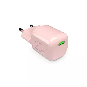 PURO mobile device charger PUFCMTCUSBC20WGROSE — 20W USB-C + USB-A, wireless, indoor, AC, pink