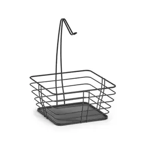 Serving Basket Zeller Present 27420 Square Metal Black 260x260x360mm