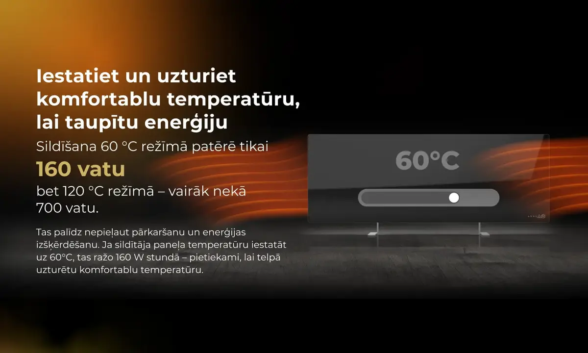 Infrared electric heater AENO Premium Eco Smart Heater AGH0004S, Black Photo 13