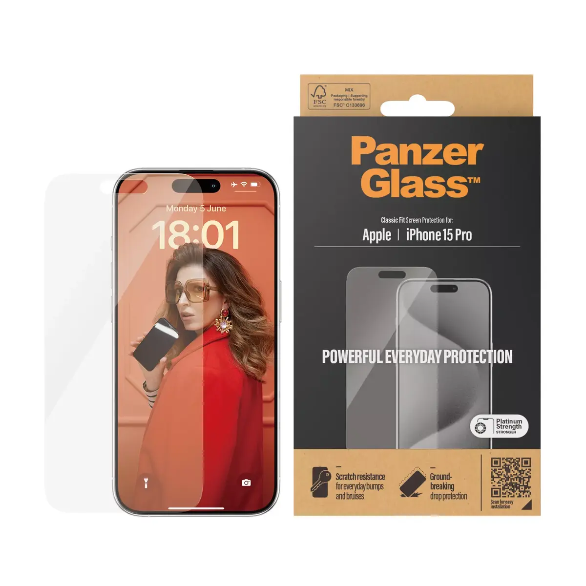 Защитное стекло PanzerGlass iPhone 15 Pro Photo 2