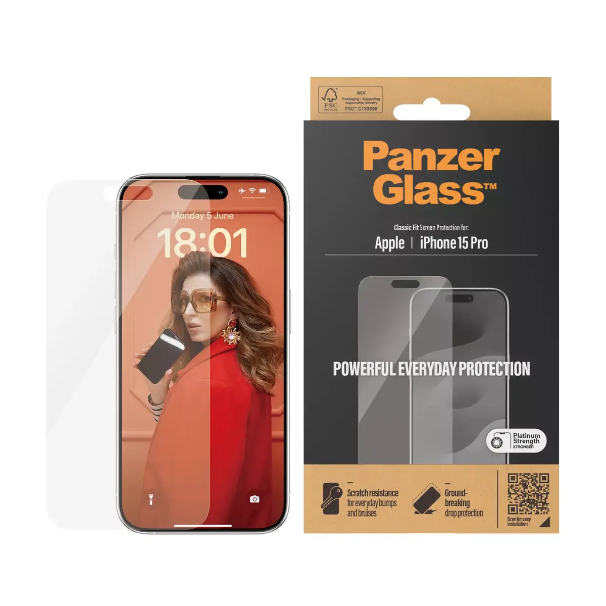 Защитное стекло PanzerGlass iPhone 15 Pro Photo 4