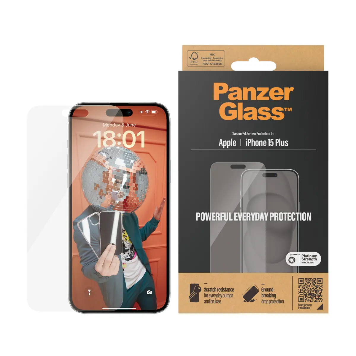 Защитное стекло PanzerGlass Classic Fit для iPhone 15 Plus Photo 4