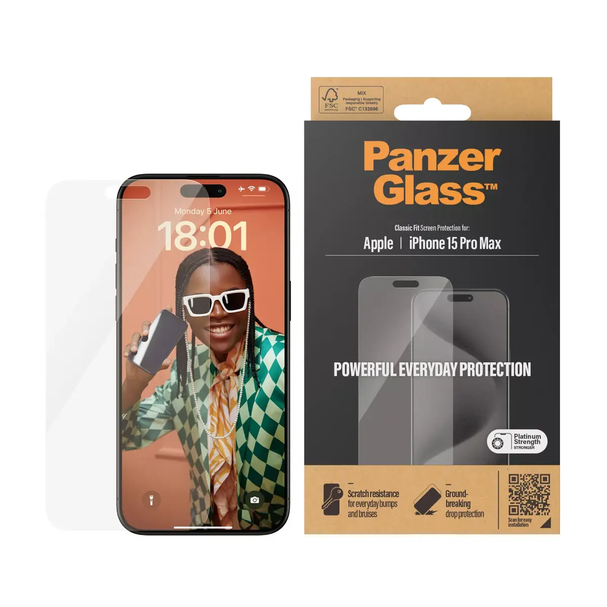 Ekrāna aizsargs PanzerGlass iPhone 15 Pro Max Photo 2