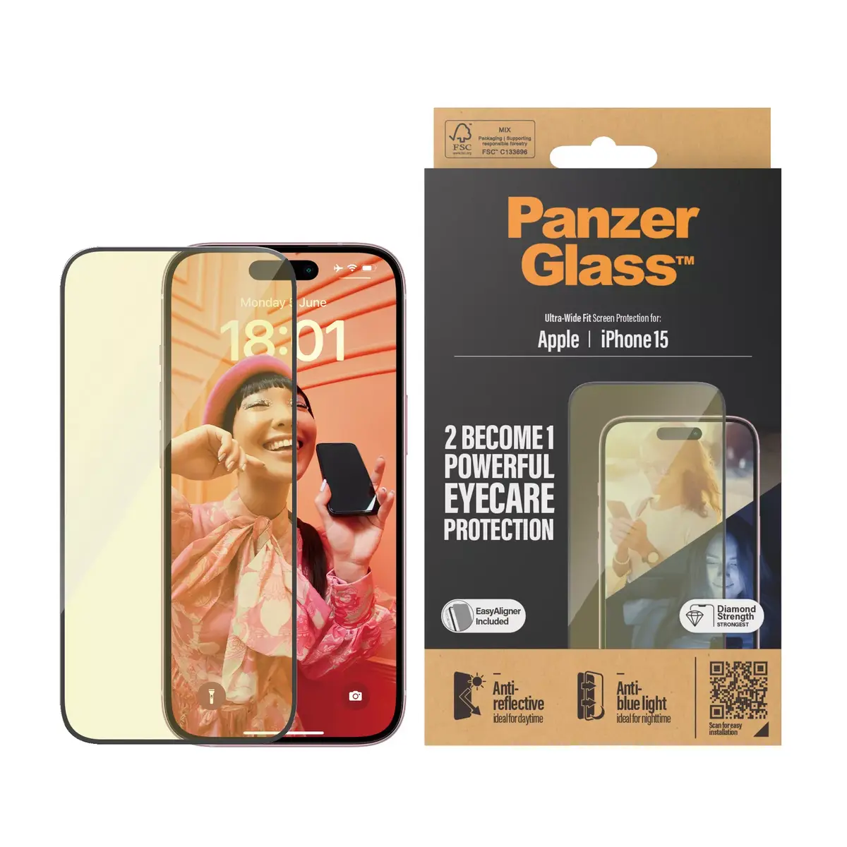Eyecare ekrāna aizsardzība PanzerGlass iPhone 15 Photo 2