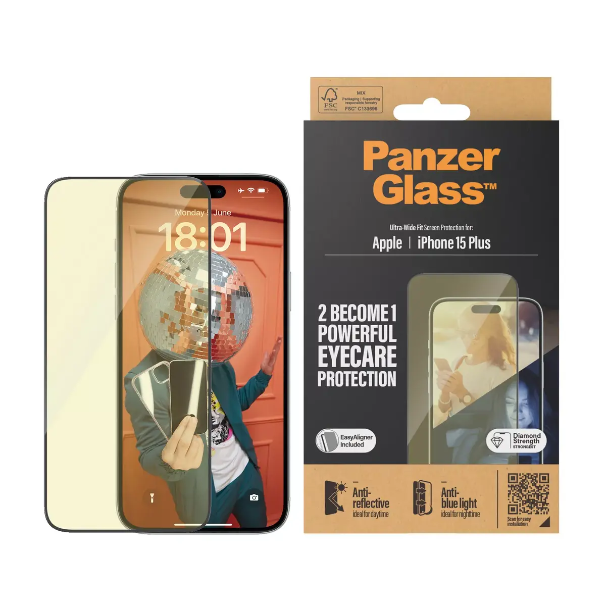 PanzerGlass Eyecare rūdīts stikls iPhone 15 Plus Photo 2