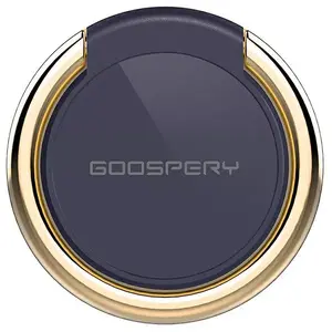 Phone ring holder Mercury — Ring black | gold, adhesive magnetic/rotating grip