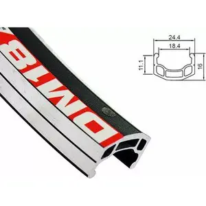 Alexrims mountain bike rim DM18 26" x 36 holes, CNC machined black (ALX-DM1836)