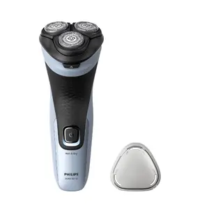 Philips 3000X Series X3003/00 Wet & Dry elektriskais skuveklis rotējoša sistēma PowerCut asmeņi akumulators zils trimmers mazgājams