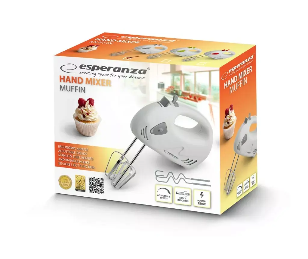 Hand mixer ESPERANZA EKM007WE — 150 W, 7 speeds Photo 3