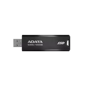 USB zibatmiņa ADATA SC610 1 TB, USB Type-A, USB 3.2 Gen 2, Sleeve formāts, melna plastikāta korpuss