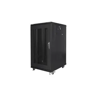 Freestanding rack cabinet LANBERG FF01-6822-23B 22U, 19" rails, 1159×600×800 mm, IP20, castor wheels, key lock, black
