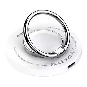 Wireless charger CHOETECH T603-F 2-in-1 holder white — Qi wireless charging stand with phone holder