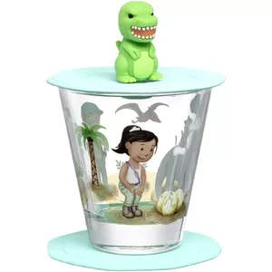 Glass Kids' Drinking Glass LEONARDO Bambini Aventura 215 ml, cone shape, multicolour, 90 mm Ø, 100 mm height