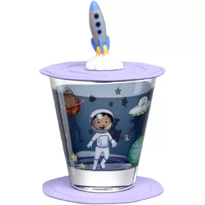 Glass Children's Cup LEONARDO Bambini Aventura 215 ml, cone shape, 90 mm width, 100 mm height, multicolour