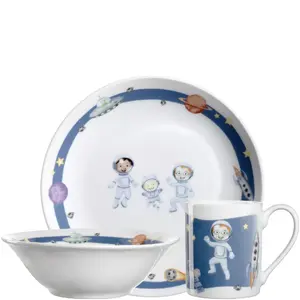 Tableware set LEONARDO Bambini Aventura 3-piece ceramic set for 1 person, multicolour