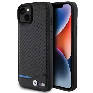 Leather Case BMW BMHCP15M22NBCK for iPhone 15 Plus / 14 Plus 6.7" Black Carbon