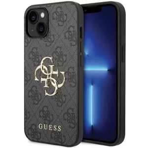 Phone hardcase GUESS GUHCP15S4GMGGR for iPhone 15 6.1" Grey with large metal logo