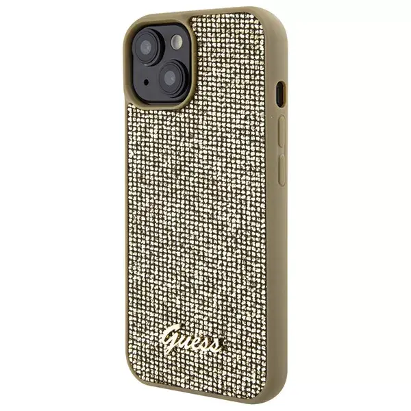 GUESS phone case for Apple iPhone 15 — HC PU Disco Script Metal Photo 2