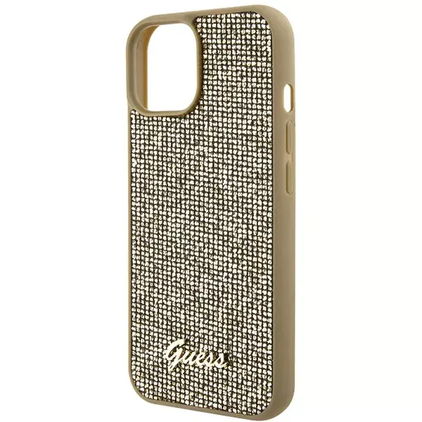 GUESS phone case for Apple iPhone 15 — HC PU Disco Script Metal Photo 6