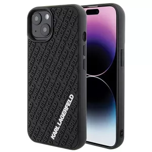 Phone case Karl Lagerfeld KLHCP15S3DMKRLK for iPhone 15 6.1" Black 3D rubber multi-logo