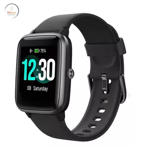 iWear T55 Alumīnija Sporta BT Zvana Viedais pulkstenis ar Sirds ritma & Asins skābekļa mērītāju + extra aproce Melna