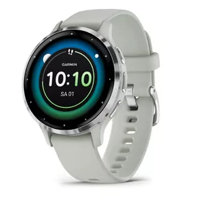 Смарт‑часы GARMIN Venu 3S — корпус 41 мм из полимера, AMOLED 1,2", GPS/GLONASS/Galileo, 5 ATM, батарея 10 дней, силиконовый ремешок (110–175 мм)